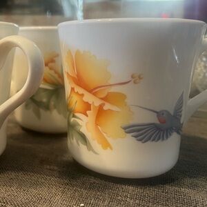 Set of 4 Corning Hummingbird Mugs | Cottagecore | Retired Pattern